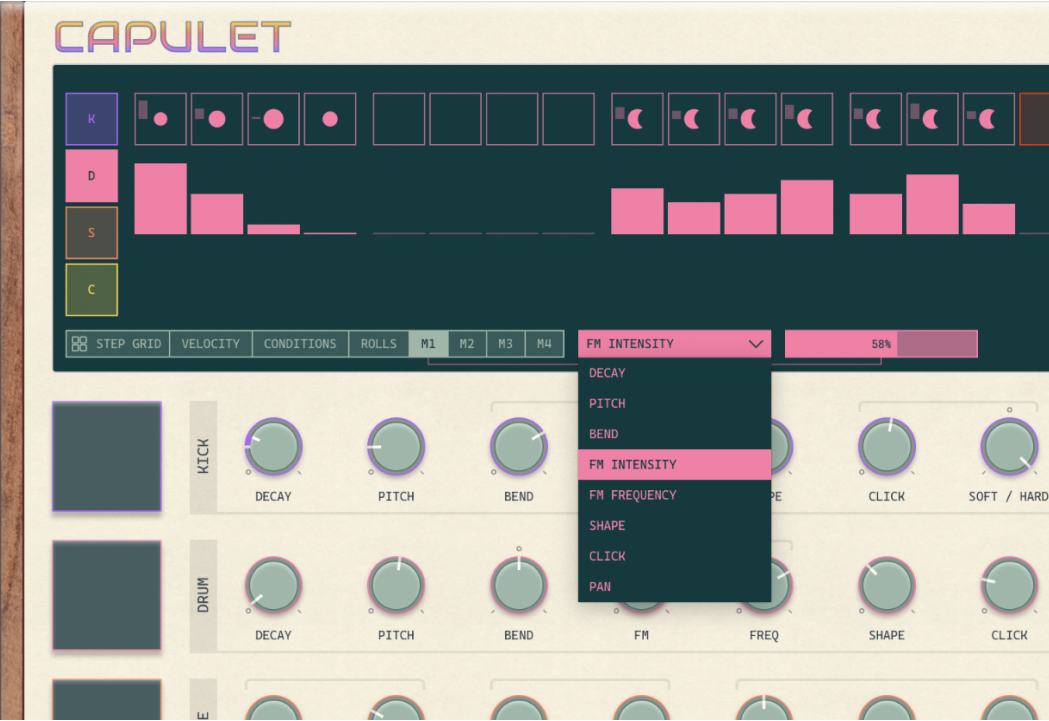 Screenshot of Capulet plugin modulation lane